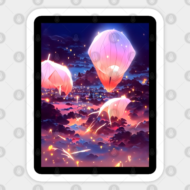 Prosperous Kongming Galaxy Sky Lanterns Sticker by DaysuCollege